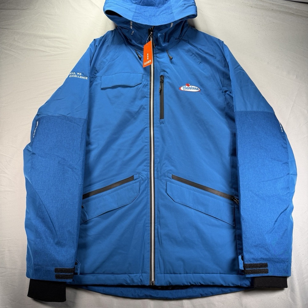 Hostess Employee Jacket Men 2XL Blue Full Zip Puffer Elevate Insulated Heavy NWT